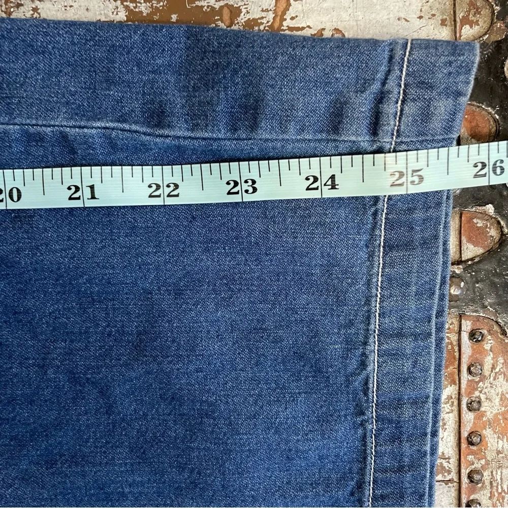American Apparel Denim Wide Leg Crop Overalls - Picture 15 of 16